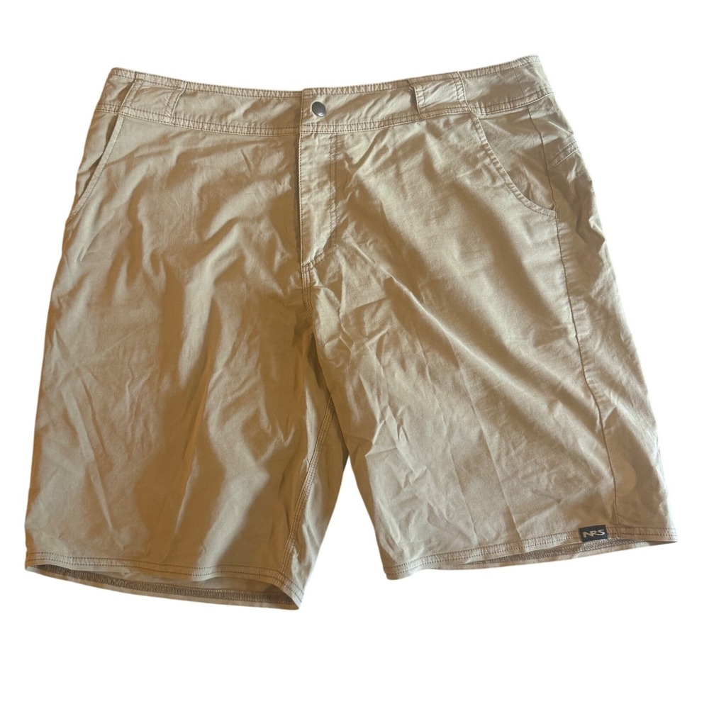 NRS Benny Board Shorts Mens 34 Tan Cotton Blend Hybrid Performance Shorts